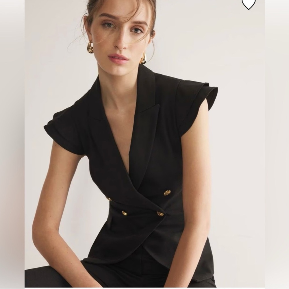 White House Black Market Black Studio Vest Blazer